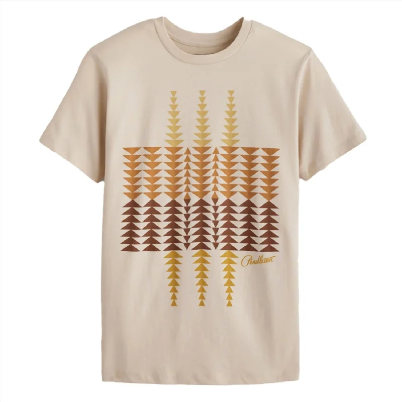 Women's Geometric Graphic Tee Top In Beige Limited Time