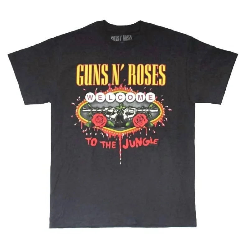 Women's Guns N Roses Welcome To Tee In Vintage Black Trendy Fashion for Women