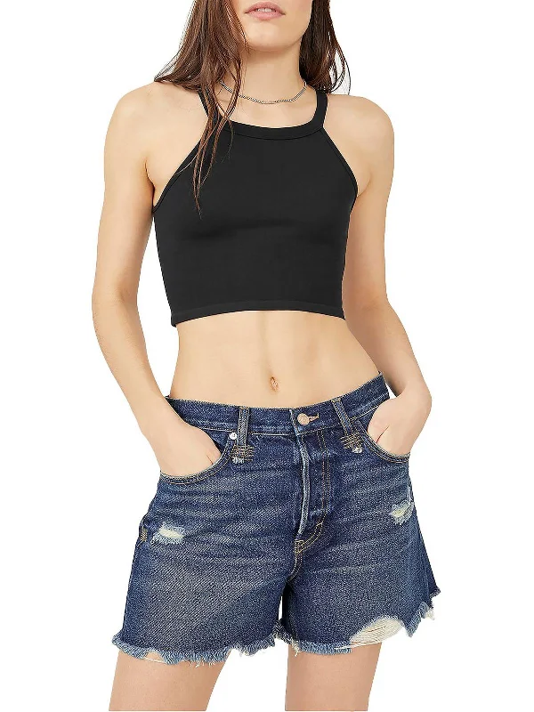 Womens Halter Cropped Tank Top Modern Women's Fashion