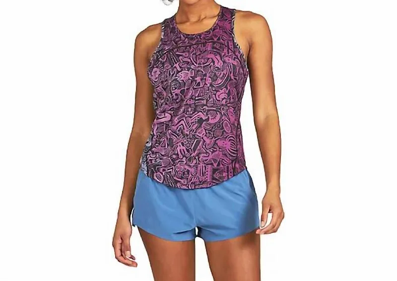 Women's Helio Tank Top In Batik Purple Timeless Elegance Redefined