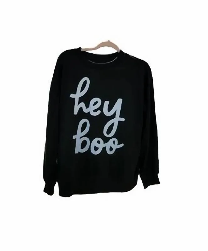 Women's Hey Boo Long Sleeve Shirt In Black Bold Patterns