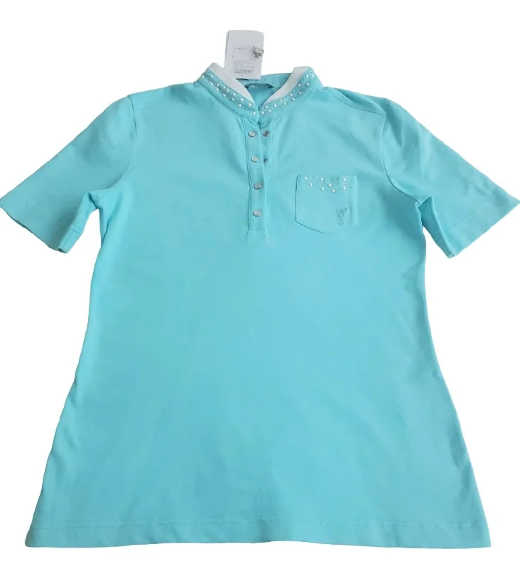 Women's Holiday Dream Polo In Aqua Blue Trend Alert