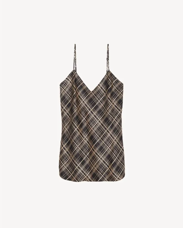 Women's Isabella Cami Top In Black Plaid Limited Styles