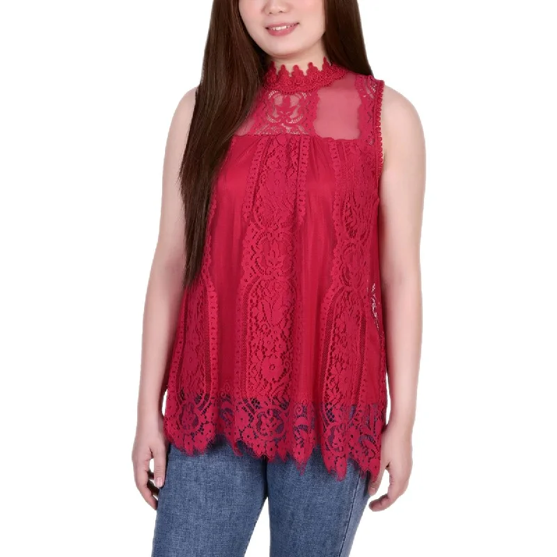 Womens Lace Mock Neck Blouse Day To Night Styles