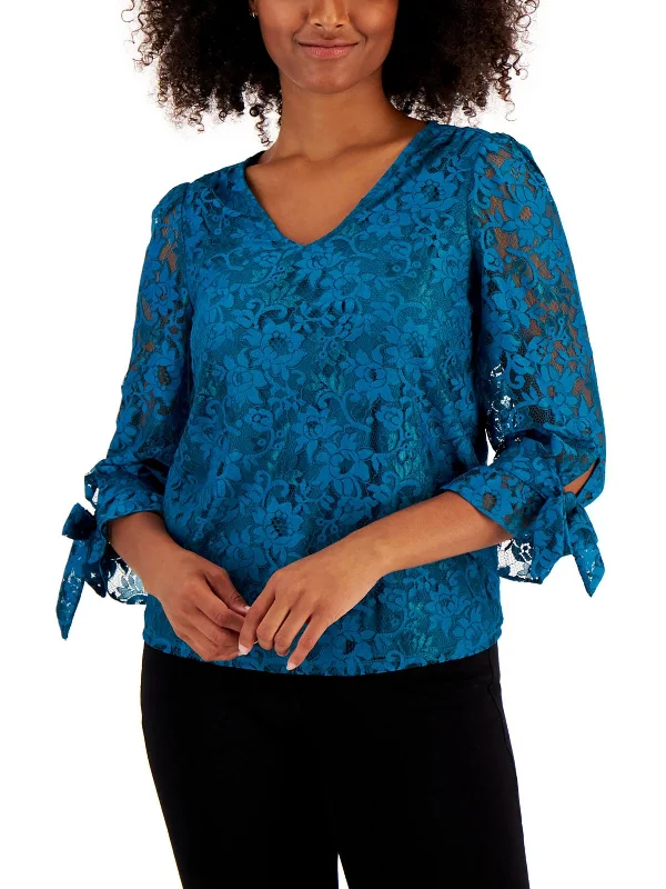 Womens Lace V-Neck Blouse Trendy Urban Attire