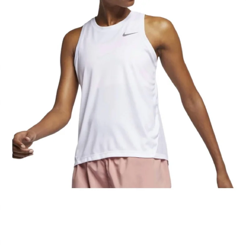 Women's Miler Running Tank Top In White/reflective Silver Clearance Sale, All Cheap