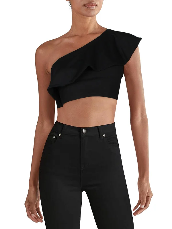 Womens One Shoulder d Cropped Runway Inspired Wear