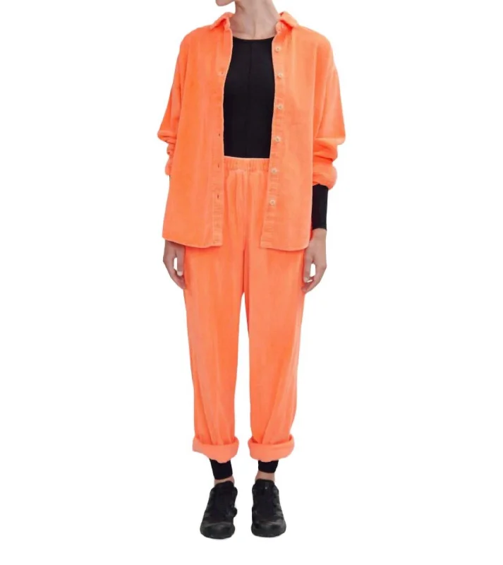 Womens Padow Shirt In Fluorescent Orange Casual Fashion