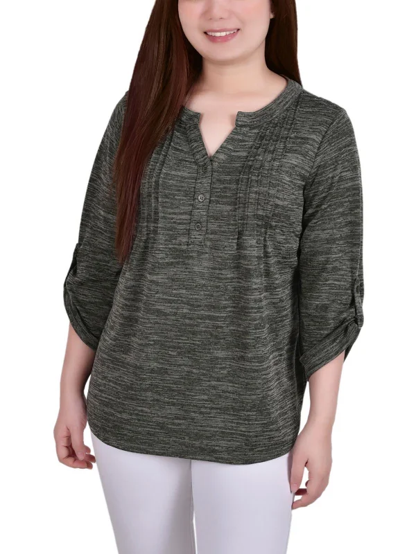 Womens Pintuck Polyester Pullover Top Spring Fling Sale