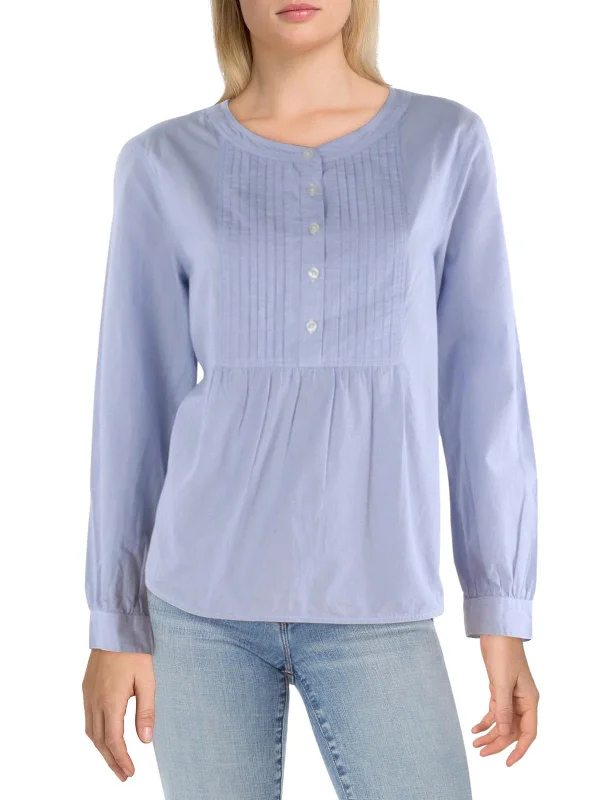 Womens Pintuck Striped Blouse Sleek Design