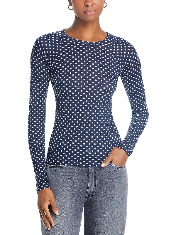 Womens Polka Dot Sheer Pullover Top Stylish Statements