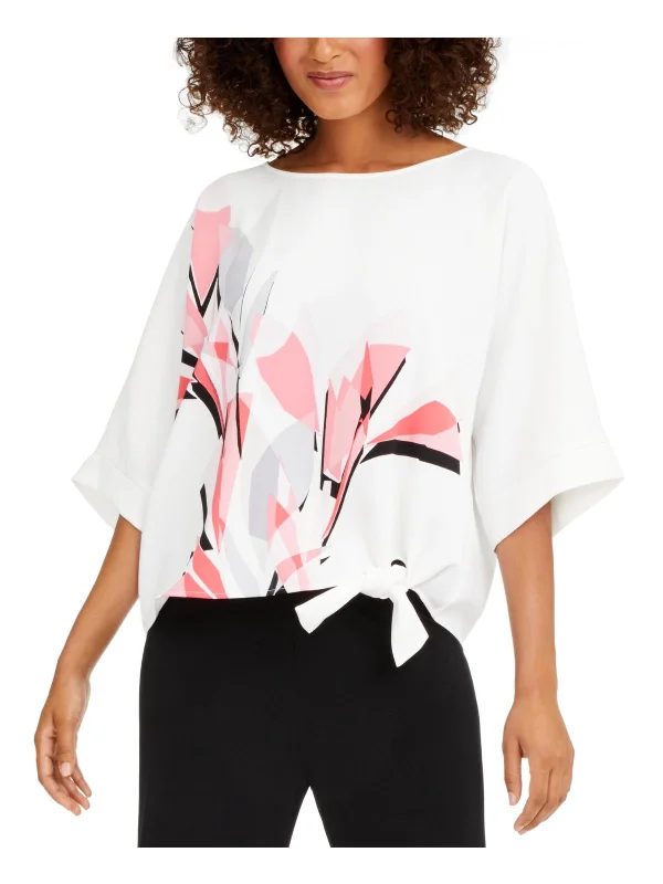 Womens Printed Side Tie Top Trend Forward Threads