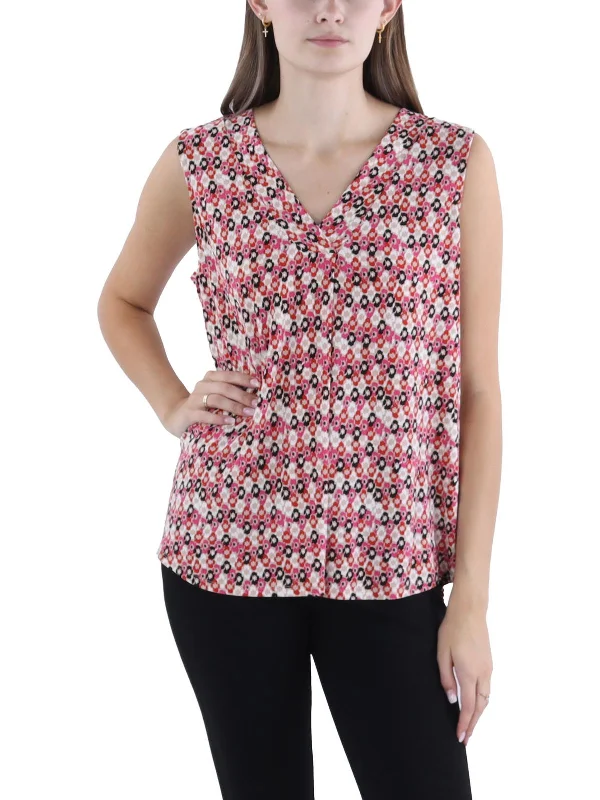 Womens Printed Sleeveless Pullover Top Fashion Forward Outfits