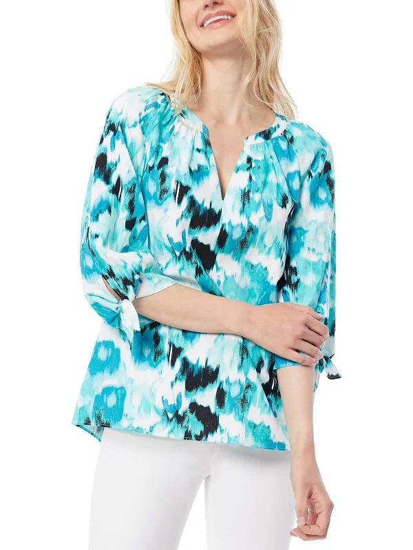 Womens Printed Tie Sleeves Blouse Best Seller