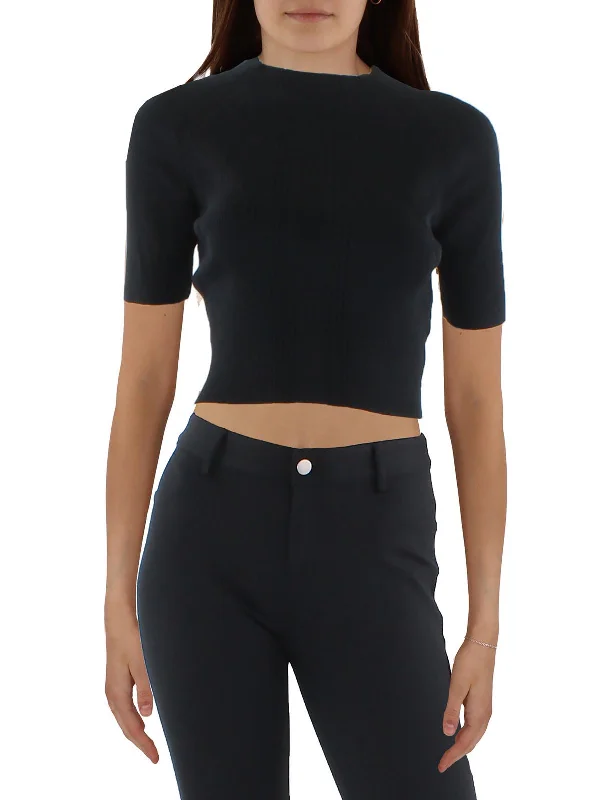 Womens Ribbed Mock Neck Cropped Comfort First Women's Wear