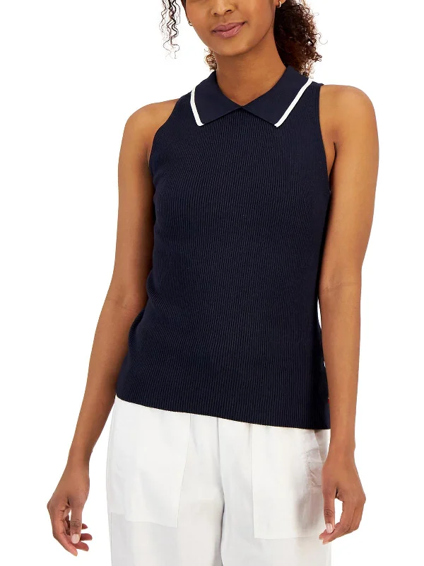 Womens Ribbed Pullover Polo Top Casual Yet Stylish Separates