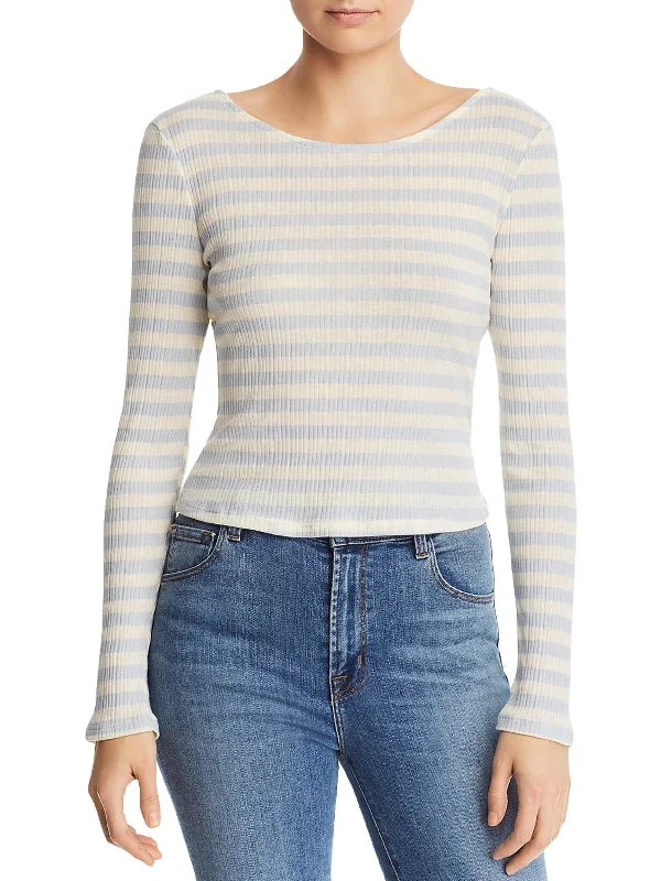 Womens Ribbed Striped Crop Top Explore What's New