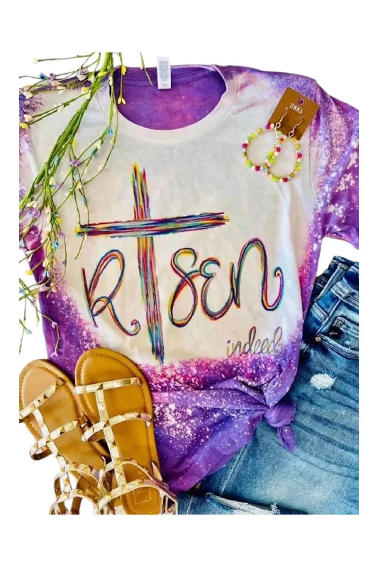 Women's Risen Cross Tee In Lavender/white Comfort First Women's Fashion