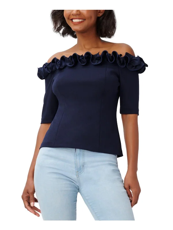 Womens Rosettes Off Shoulder Blouse Limited Time Deal