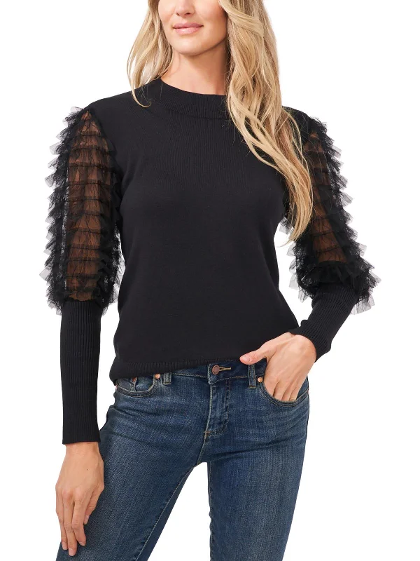 Womens Ruffled Balloon Sleeves Blouse Effortless Chic Apparel