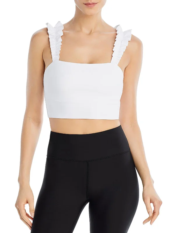 Womens Ruffled Polyester Cropped Stylish Looks