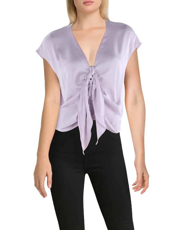 Womens Satin V-Neck Blouse Chic Outfits