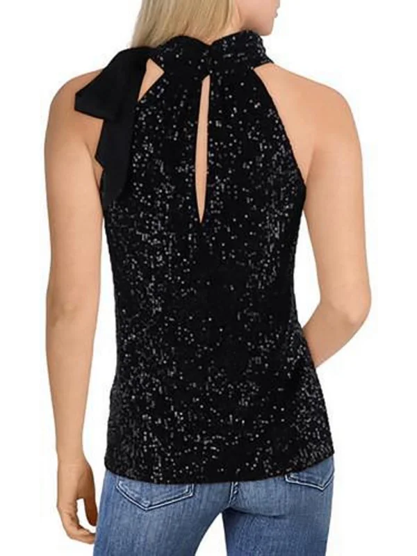 Womens Sequined Tie Neck Halter Top Buy More, Save More