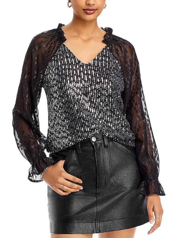 Womens Sequined V-Neck Blouse Snag Fabulous Fashion Bargains