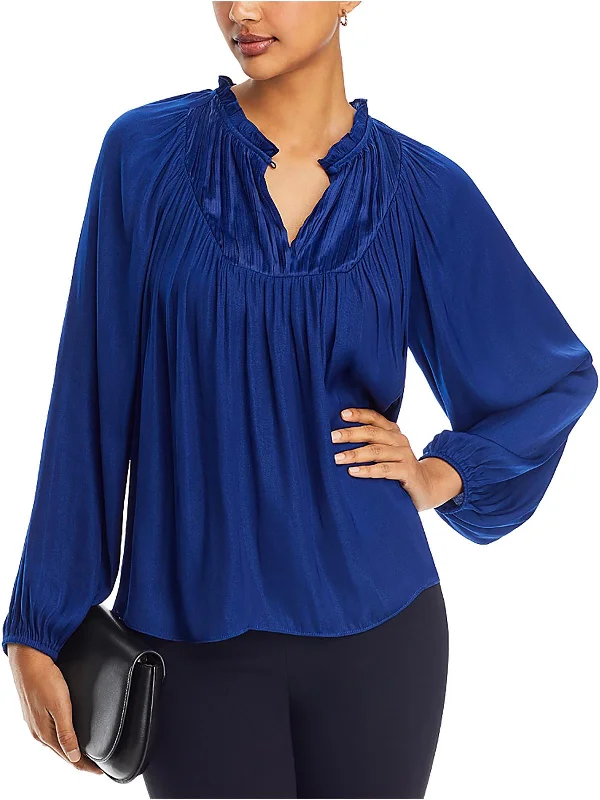 Womens Shutterpleat Bishop Sleeve Blouse Exclusive Discount