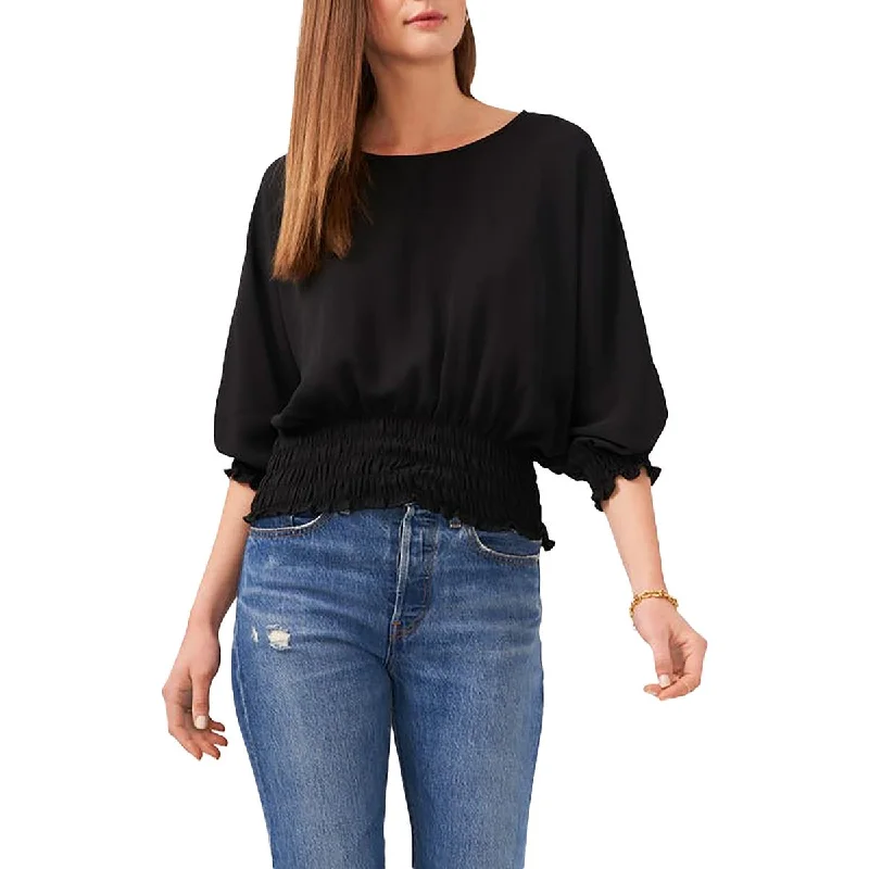 Womens Smocked Puff Sleeve Blouse Discover Promotions