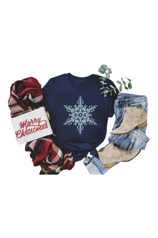 Women's Snowflake Tee In Navy Cool Prices