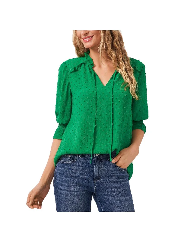 Womens Split Neck Applique Blouse Find Your Unique Flair