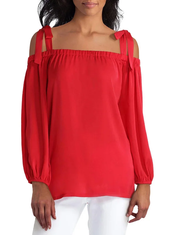 Womens Square Neck Off The Shoulder Peasant Top Trend Alert