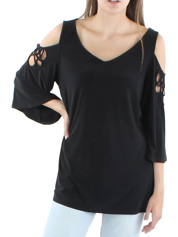 Womens Strappy Flare Pullover Top All Season Fashion Collection