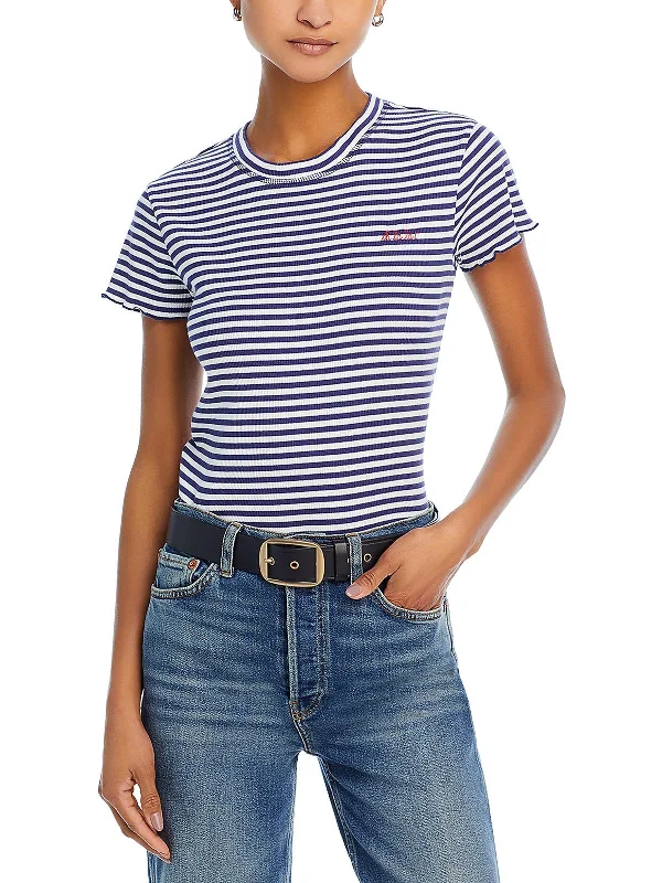 Womens Striped Crewneck Pullover Top Trendy Women's Collection