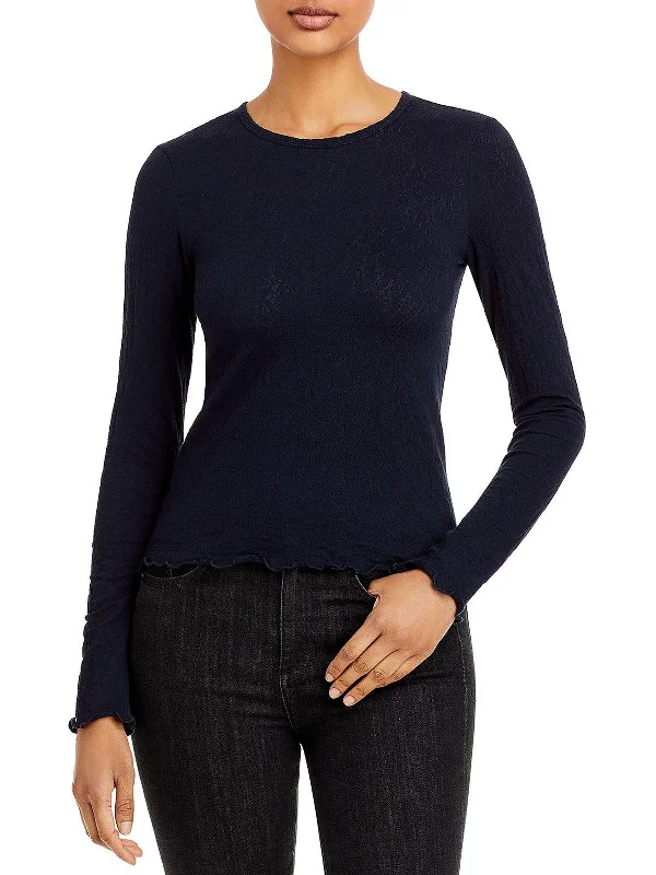 Womens Textured Crewneck T-Shirt New Arrivals