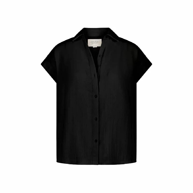 Women's The Gigi Shirt In Black Season Transition Versatile Wear Clearance