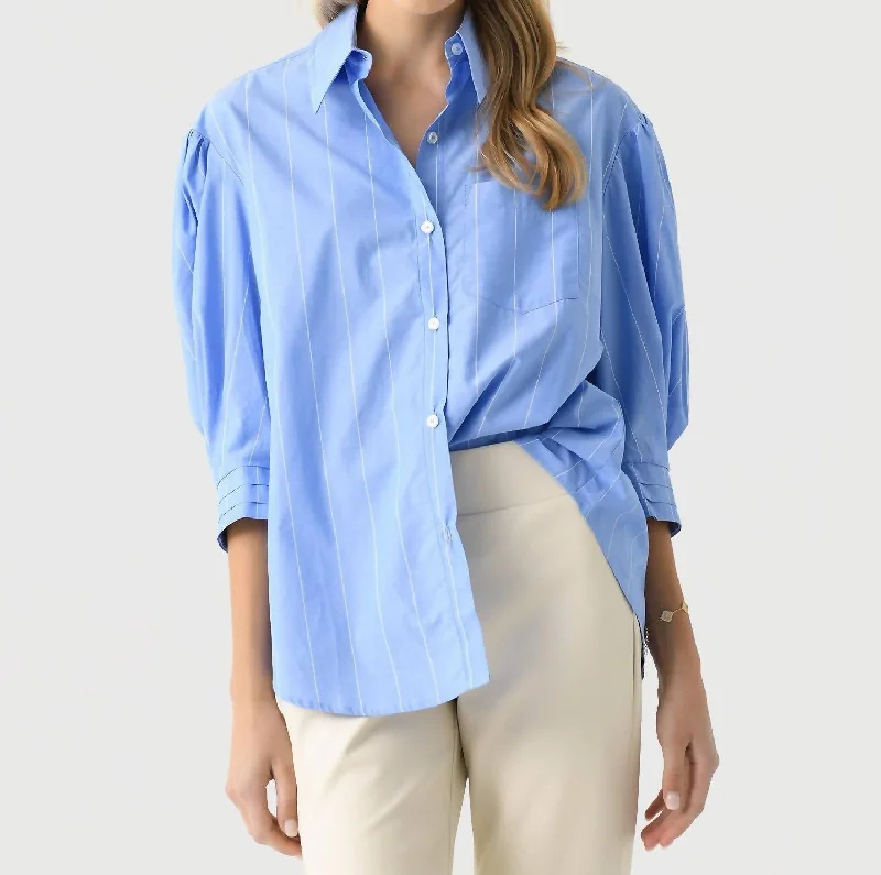 Women's The Jill Top In Blue Stripe New Season Fashion Preview