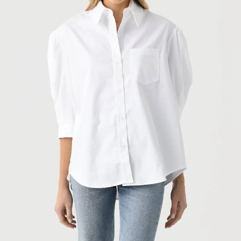 Women's The Jill Top In White Satin Ride The Style Wave