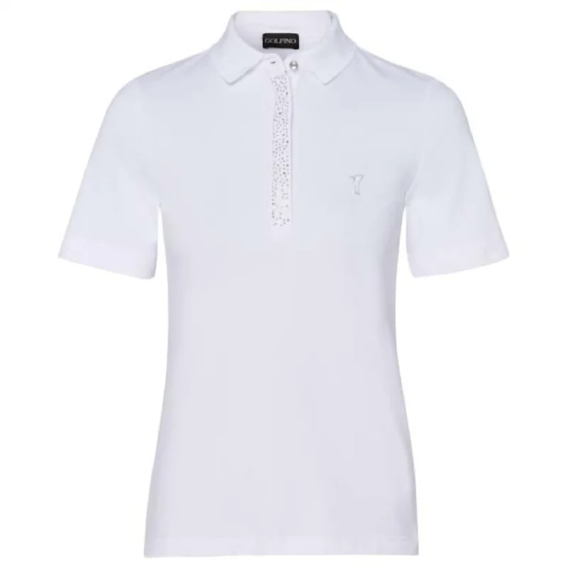 Women's The Melania Short Sleeve Polo In White Big Savings