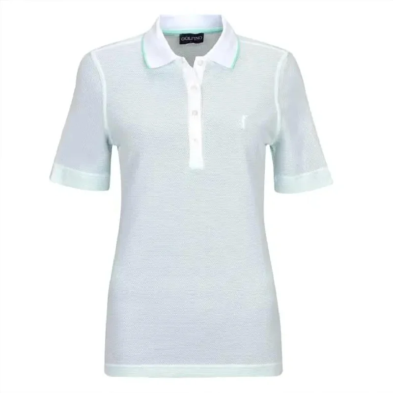 Women's The Mercedes Short Sleeve Polo In Pale Spa Trend Alert