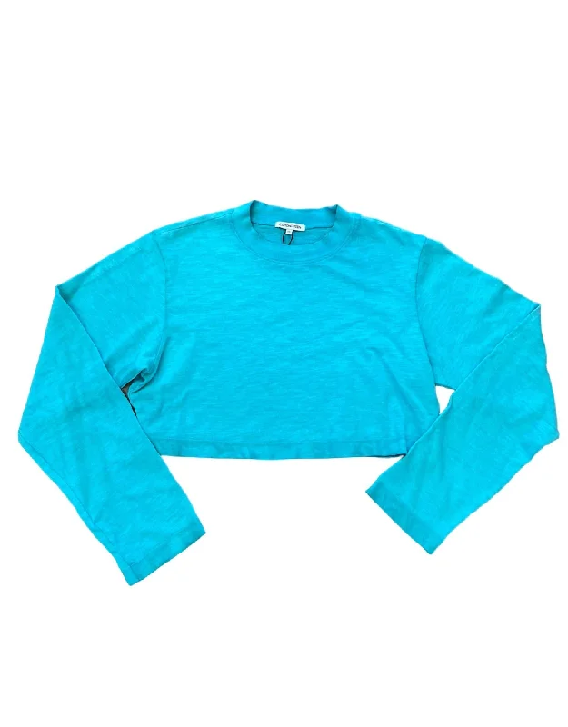 Women's Tokyo Crop Shirt In Turquoise Mix Effortless Style, Endless Impact