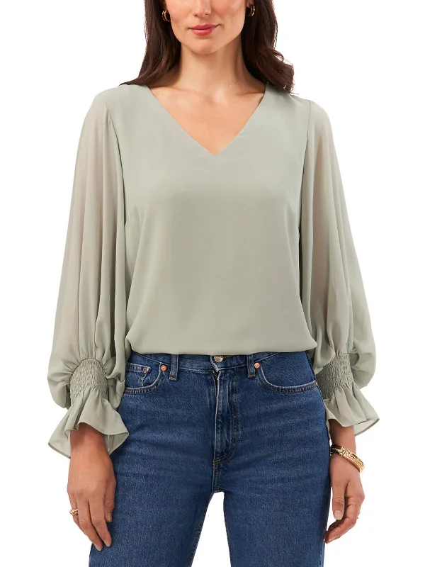 Womens V-Neck Dressy Blouse Hot Trends