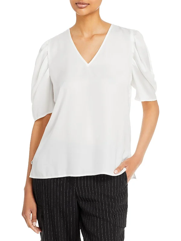 Womens V Neck Short Sleeve Blouse Trend Alert