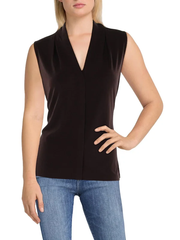 Womens V Neck Sleeveless Shell Signature Style Essentials