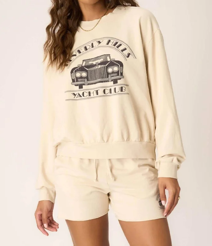 Yacht Club Sweatshirt In Brushed Bone Big Savings On Minimalist Office Styles