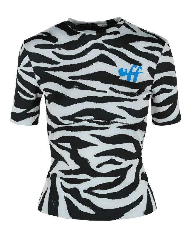 Zebra Open Back T-Shirt Trend Forward Threads