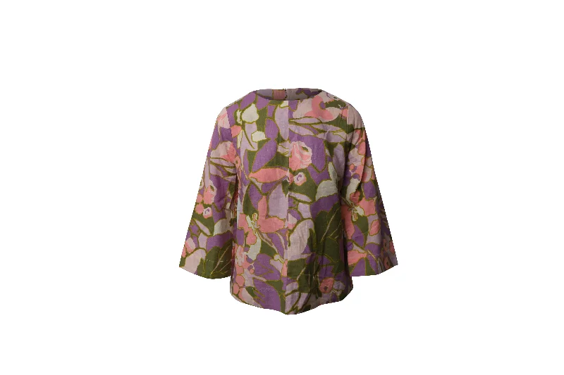 Zimmerman Floral Blouse in Multicolor Linen Classic Timeless Elegant Style