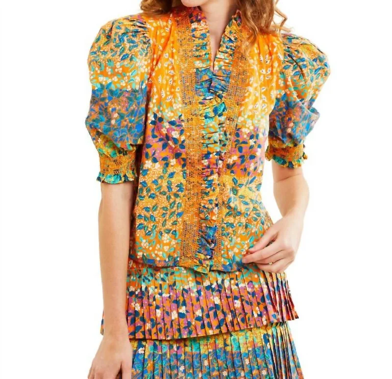 Zuri Top In Samira Print Orange Style Beyond Borders