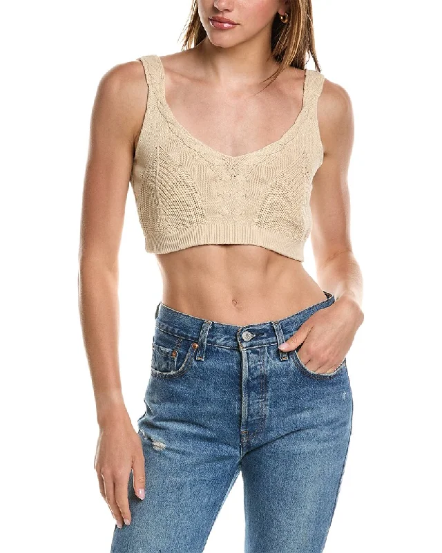 27 Miles Malibu Cable Knit Bra Top Pastel Styles